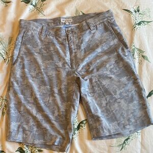 Peter Millar Gray and Tan Camouflage Shorts